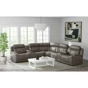 Phantom Leather Gel Grey Sectional 7PC Set- 3PP
