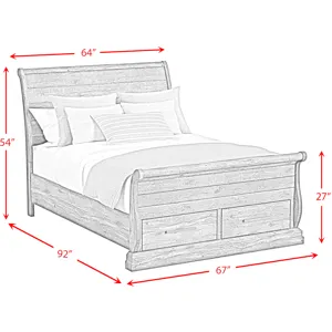 Park Ridge Charcoal 5PC Set w/Queen Sleigh Storage Bed