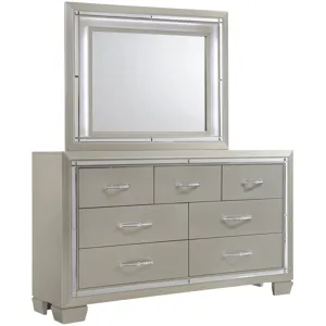 Platinum Champagne 5PC Set w/Queen Storage Bed