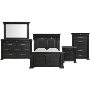 Kings Court Black 5PC Set w/Queen Bed