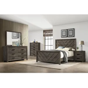 Eleanor Mocha Grey 4PC Set w/Queen Bed and CH