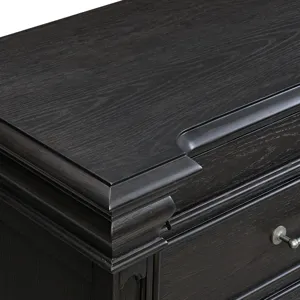 Kings Court Black 4PC Set w/Queen Bed and NS