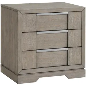 Kelis Grey 4PC Set w/Queen Bed w/ LED Strip & NS