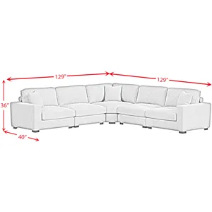 Arizona Steno Charcoal 5PC Sectional Set