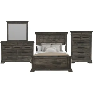 Park Ridge Charcoal 4PC Set w/Queen Panel Bed & CH
