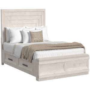 Avalanche Antique White 4PC Set w/Queen Storage Bed & CH