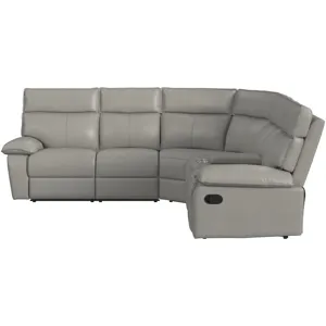 Wildcat Aviarah Leather Silver Sectional 3PC Set