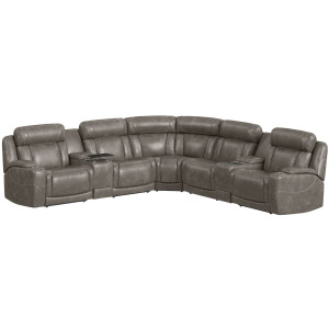 Phantom Leather Gel Grey Sectional 7PC Set- 3PP