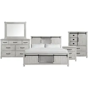 Scott White 5PC Set w/King Storage Bed