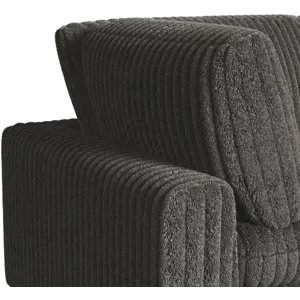 Esprit Grand Cord Charcoal Sectional 5PC Set & Ottoman