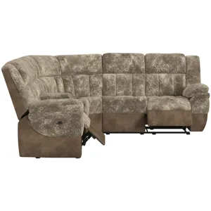 Santorini Dillon/Shire Cappuccino Sectional 6PC Set w/Power- 2P