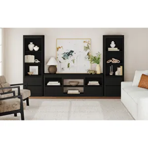 Rosalie Black 3PC Set w/71" TV Console