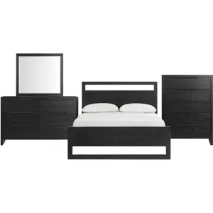 Island Black 4PC Queen Set w/CH