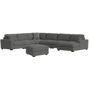 Arizona Steno Charcoal 6PC Sectional & Ottoman