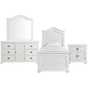 Kona White 4PC Twin Set