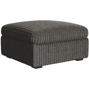 Esprit Grand Cord Charcoal Sectional 5PC Set & Ottoman