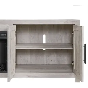 Eleanor White 4PC Set w/82" TV Console with Fireplace Insert (Ships in 4 Boxes)