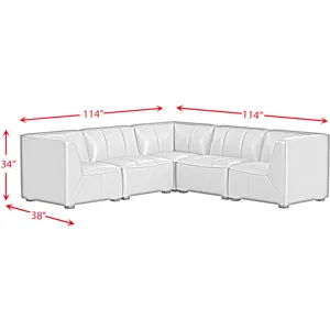 Blake Pebble Black Sectional 5PC Set