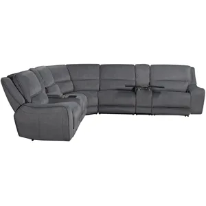 Black Hawk Power Motion 7 PC Sectional in Valeria Dolphin - (3)P2