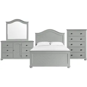 Kona Grey 4PC Set w/Queen Panel Bed & CH