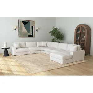 Arizona Steno Beige Sectional 6PC Set