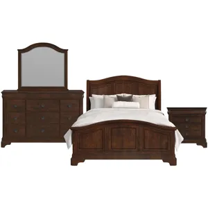 Cameron Cherry 4PC Set w/Queen Bed and NS