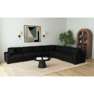 Arizona Steno Black Sectional 6PC Set
