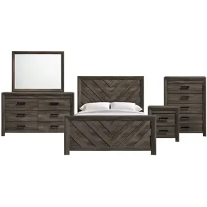 Eleanor Mocha Grey 5PC Set w/Queen Bed