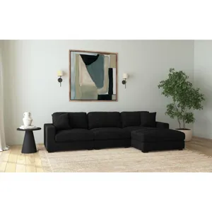 Arizona Steno Black Sectional 3PC Set