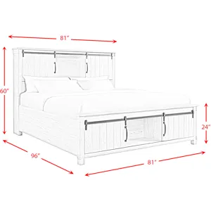 Scott White 5PC Set w/King Storage Bed