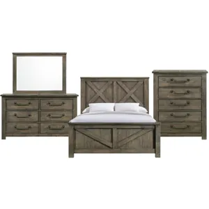 Maverick Antique Grey 4PC Set w/ Queen Bed and CH