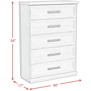 Avalanche Antique White 4PC Set w/Queen Storage Bed & CH