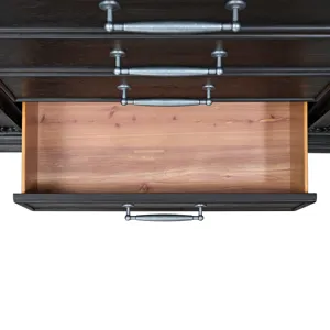 Kings Court Black 4PC Set w/Queen Bed and CH