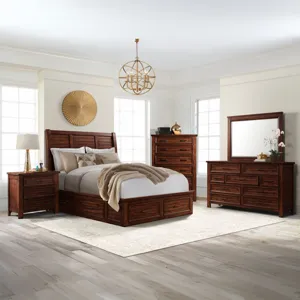 Sullivan Rich Cherry 4PC Set w/Queen Bed & NS