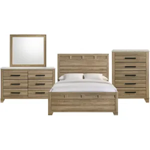 Caro Natural 4PC Queen Set w/Chest