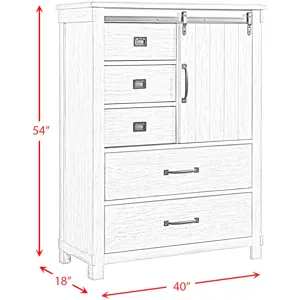 Scott White 5PC Set w/King Storage Bed