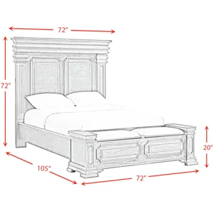 Kings Court Grey 3PC Set w/Queen Storage Bed