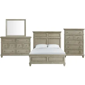 Whit-Ash Light Grey 4PC Queen Set w/CH