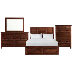 Sullivan Rich Cherry 4PC Set w/Queen Bed & CH