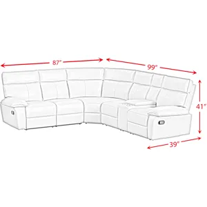 Wildcat Aviarah Leather Silver Sectional 3PC Set