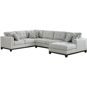 Wyatt Kymberly Stone Sectional 3PC Set & Ottoman