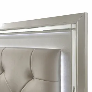 Platinum Champagne 5PC Set w/Queen Storage Bed