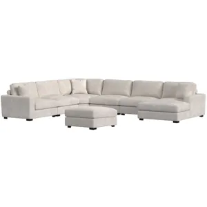 Arizona Steno Beige 6PC Sectional & Ottoman
