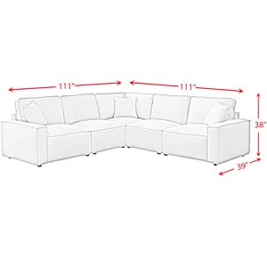 Normandy (VN) Culp Bloke Cotton Sectional 5PC Set- 2P