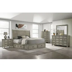 Sullivan Drift Grey 4PC Set w/Queen Bed with CH