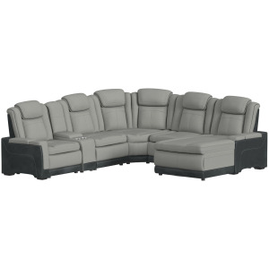 Lantana Rocky Cement/CharcoalSectional 6PC Set w/Chaise and DDT - (3)P2