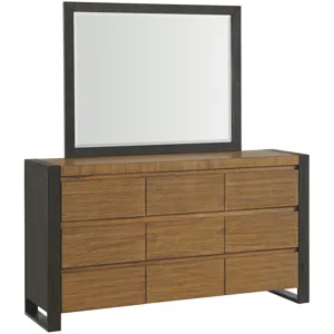 Breckenridge Oak/Black 3PC Set w/Queen Bed