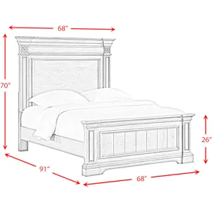 Glenmore Aged Grey 4PC Set w/Queen Bed & CH