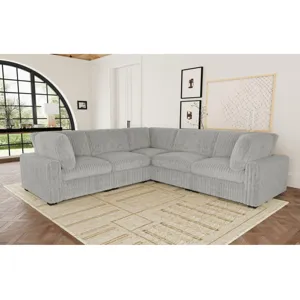 Esprit Grand Cord Light Grey Sectional 5PC Set