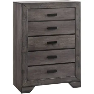 Nathan Grey Oak 4PC Queen Set w/CH